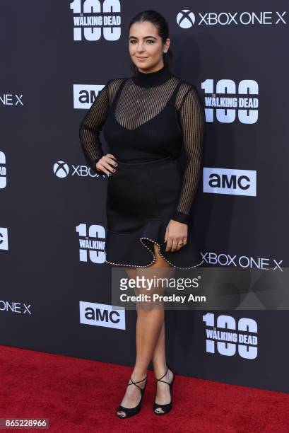 Alanna Masterson attends AMC Celebrates The 100th Episode Of "The Walking Dead" - Arrivals at The Greek Theatre on October 22, 2017 in Los Angeles,...
