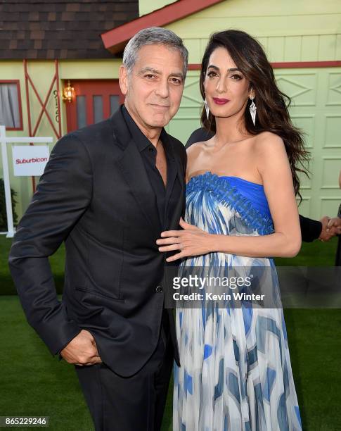 Executive producer/director George Clooney and his wife Amal Clooney arrive at the premiere of Paramount Pictures' "Suburbicon" at the Village...