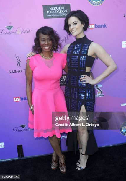Founder/Executive Producer LaFaye Baker and actress Jaimie Alexander arrive for the 10th Annual Action Icon Awards held at Sheraton Universal on...