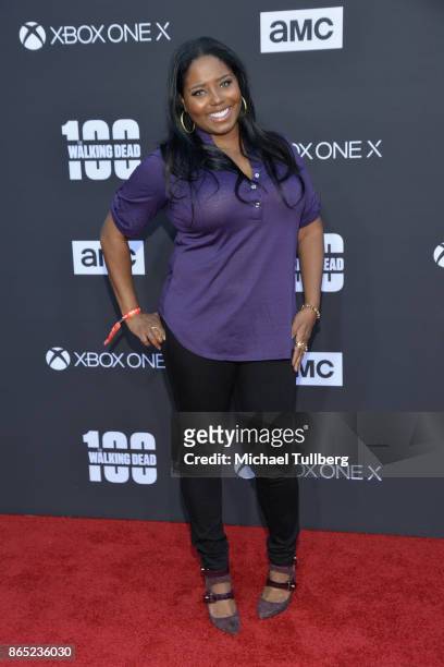Actress Shar Jackson attends AMC's celebration of the 100th episode of "The Walking Dead" at The Greek Theatre on October 22, 2017 in Los Angeles,...