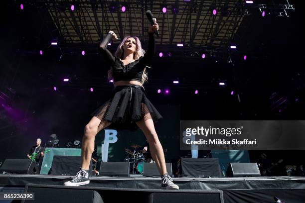 Heidi Shepherd of Butcher Babies performs at Monster Energy Aftershock Festival 2017 at Discovery Park on October 22, 2017 in Sacramento, California.