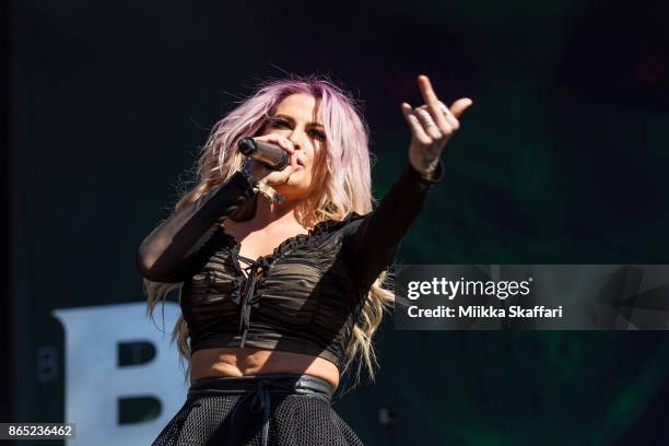 Heidi Shepherd of Butcher Babies performs at Monster Energy Aftershock Festival 2017 at Discovery Park on October 22, 2017 in Sacramento, California.