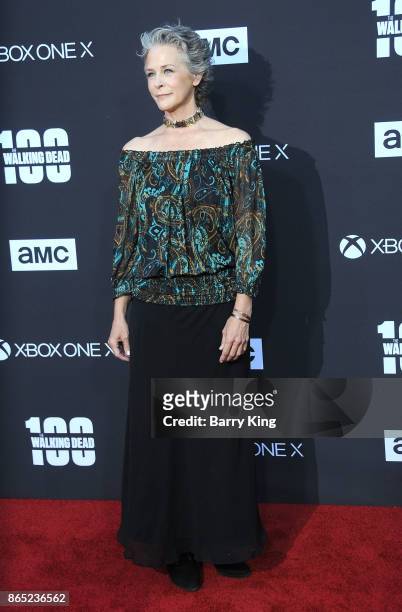 Actress Melissa McBride attends AMC Celebrates The 100th Episode of 'The Walking Dead' at The Greek Theatre on October 22, 2017 in Los Angeles,...