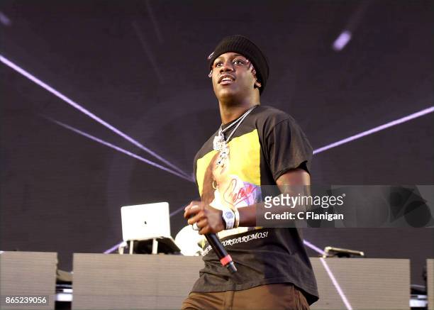Rapper Lil Yachty performs during the Rolling Loud Festival at Shoreline Amphitheatre on October 22, 2017 in Mountain View, California.
