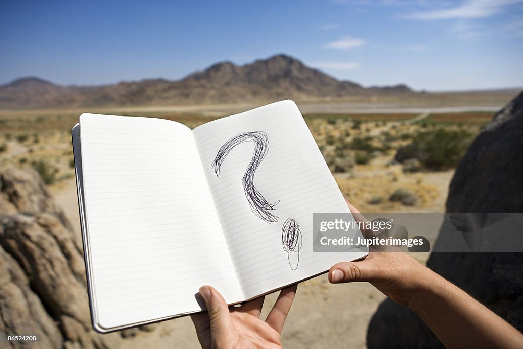 Open book with question mark