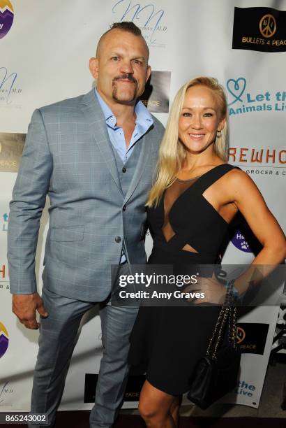 Chuck Liddell and Heidi Liddell attend the Let The Animals Live Soiree - Arrivals at a Private Residence on October 22, 2017 in Beverly Hills,...