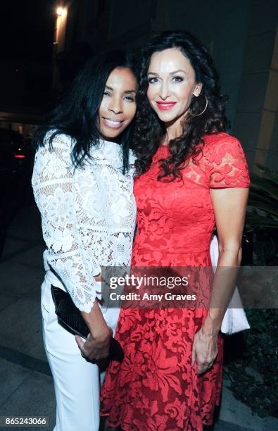 Khandi Alexander and Sofia Milos attend the Let The Animals Live Soiree - Arrivals at a Private Residence on October 22, 2017 in Beverly Hills,...
