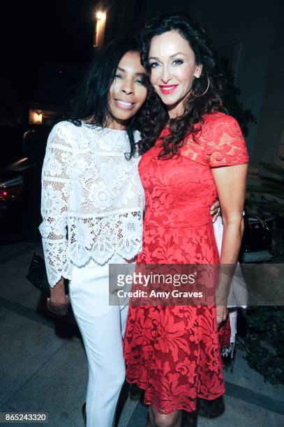 Khandi Alexander and Sofia Milos attend the Let The Animals Live Soiree - Arrivals at a Private Residence on October 22, 2017 in Beverly Hills,...