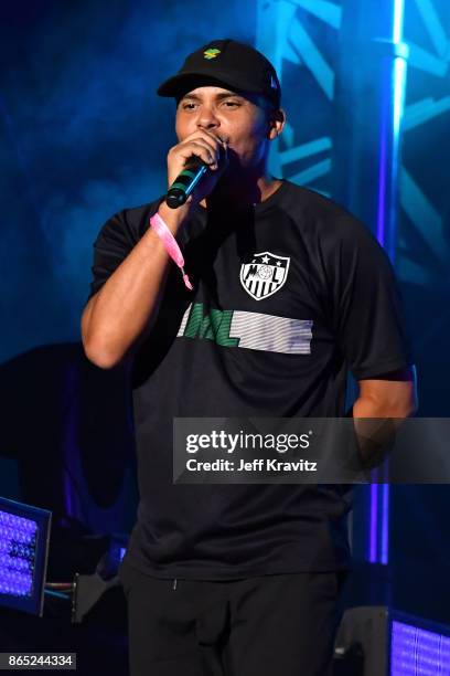 Walshy Fire of Major Lazer performs at Piestewa Stage during day 3 of the 2017 Lost Lake Festival on October 22, 2017 in Phoenix, Arizona.