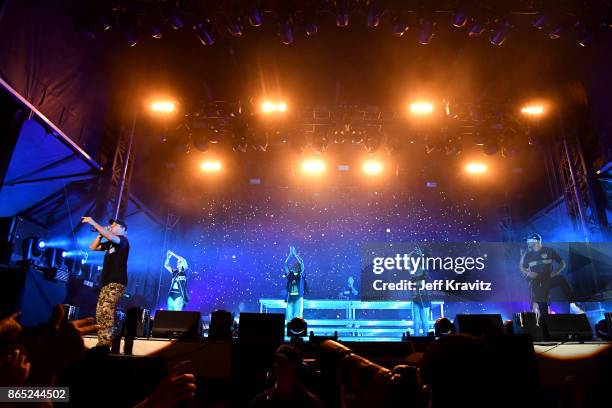 Diplo and Walshy Fire of Major Lazer perform at Piestewa Stage during day 3 of the 2017 Lost Lake Festival on October 22, 2017 in Phoenix, Arizona.