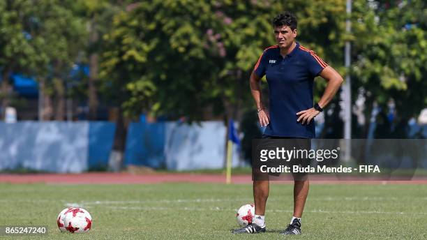 Head of FIFA Refereeing Massimo Busacca in action during the training session ahead of the FIFA U-17 World Cup India 2017 tournament at SAI Training...
