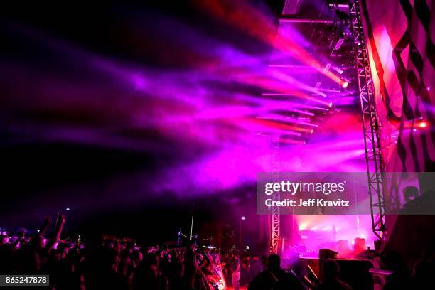 Major Lazer performs at Piestewa Stage during day 3 of the 2017 Lost Lake Festival on October 22, 2017 in Phoenix, Arizona.