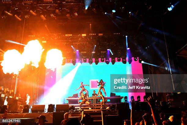 Major Lazer performs at Piestewa Stage during day 3 of the 2017 Lost Lake Festival on October 22, 2017 in Phoenix, Arizona.