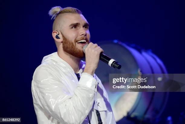 Singer Colton Dixon performs onstage during the Air 1 Positive Hits tour at Citizens Business Bank Arena on October 22, 2017 in Ontario, California.