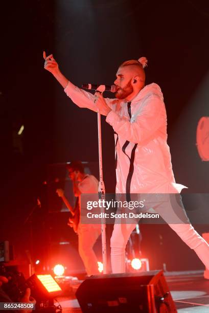 Singer Colton Dixon performs onstage during the Air 1 Positive Hits tour at Citizens Business Bank Arena on October 22, 2017 in Ontario, California.