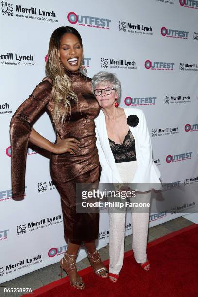 Laverne Cox and Rita Moreno attend the 13th Annual Outfest Legacy Awards at Vibiana on October 22, 2017 in Los Angeles, California.