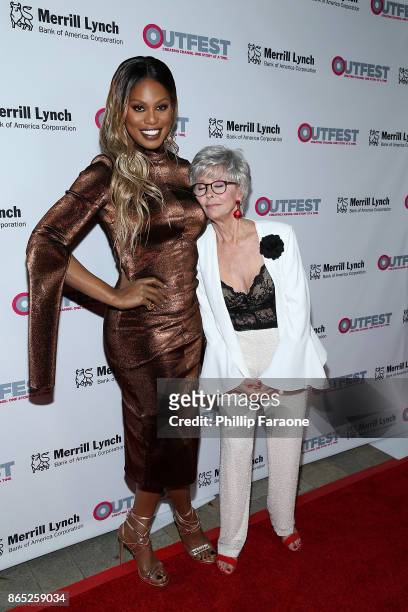 Laverne Cox and Rita Moreno attend the 13th Annual Outfest Legacy Awards at Vibiana on October 22, 2017 in Los Angeles, California.
