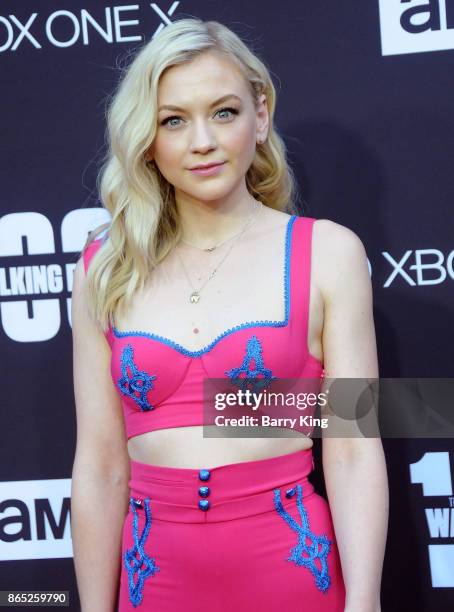 Actress/singer Emily Kinney attends AMC Celebrates The 100th Episode Of 'The Walking Dead' at The Greek Theatre on October 22, 2017 in Los Angeles,...
