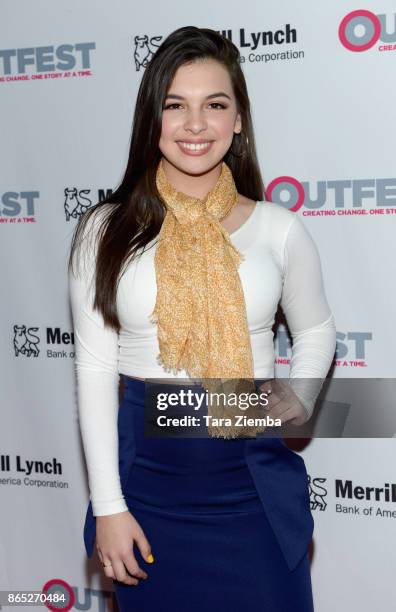 Actress Isabella Gomez arrives for the 13th Annual Outfest Legacy Awards at Vibiana on October 22, 2017 in Los Angeles, California.