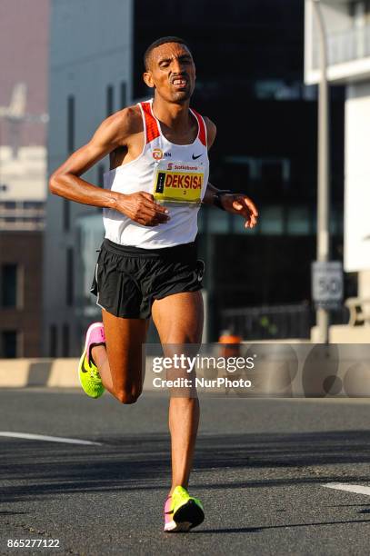 Ethiope's Runner Solomon Deksisa taking part in the Scotiabank Toronto Waterfront Marathon competition races on 22 October 2017 in Toronto, Canada....