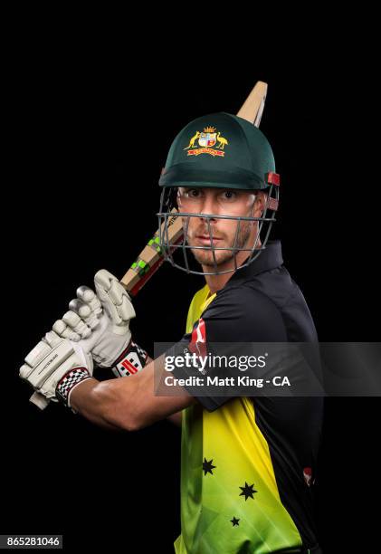 Chris Lynn of Australia poses during the Australia cricket team portrait session at Intercontinental Double Bay on October 15, 2017 in Sydney,...