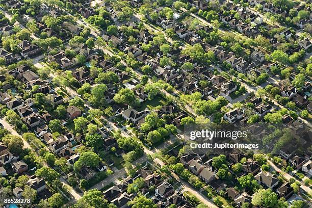 aerial shot of suburban houston, texas - houston suburb stock pictures, royalty-free photos & images