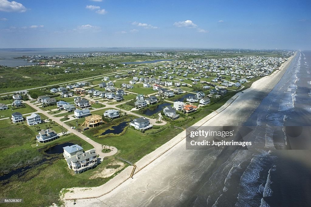 Aerial View Of Galveston Texas High Res Stock Photo Getty Images