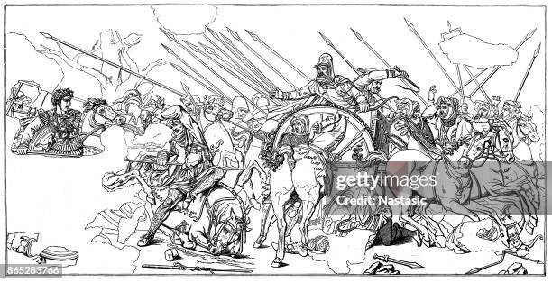 alexander iii "der große" 20.7.356 - 10.6.323 bc könig von makedonien 336-323 v. chr. in der schlacht von issos 333 v. chr. - iranischer abstammung stock-grafiken, -clipart, -cartoons und -symbole