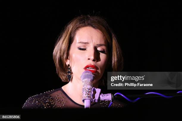 Our Lady J performs onstage at the 13th Annual Outfest Legacy Awards at Vibiana on October 22, 2017 in Los Angeles, California.