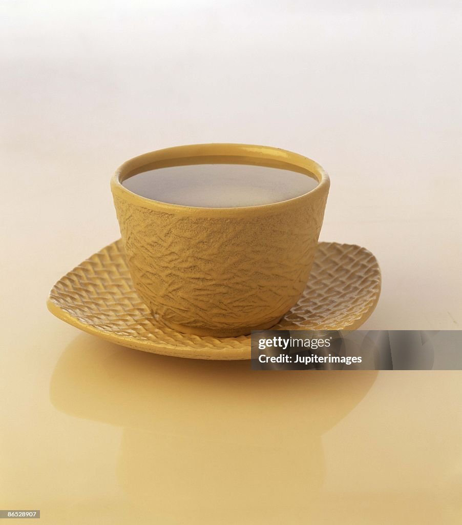 Green tea in japanese cup