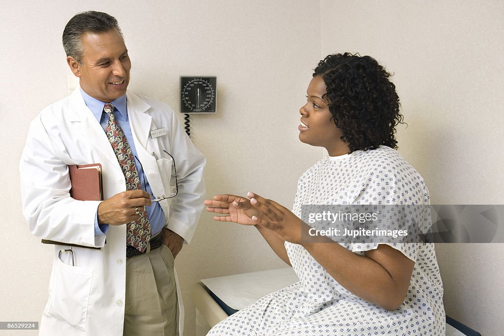 Patient talking with doctor