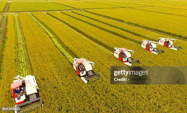 Chinese Rice Combine Xinghua Jiangsu Photos and Premium High Res Pictures - Getty Images