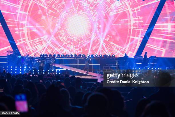 Recording artist Pitbull performs on stage at Valley View Casino Center on October 22, 2017 in San Diego, California.