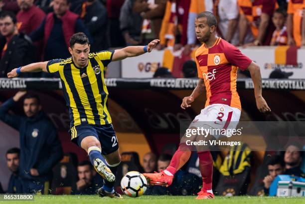 Giuliano Victor de Paula of Fenerbahce SK, Mariano Ferreira Filho of Galatasaray SK during the Turkish Spor Toto Super Lig football match between...