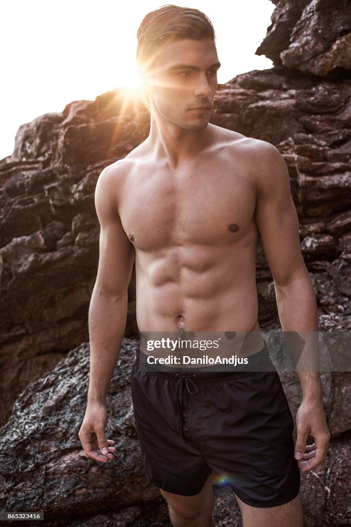 Handsome ripped young man