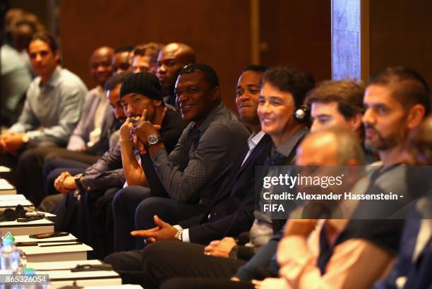 Marcel Desailly looks on during the 3rd FIFA Legends Think Tank Meeting prior to The Best FIFA Football Awards at The May Fair Hotel on October 23,...