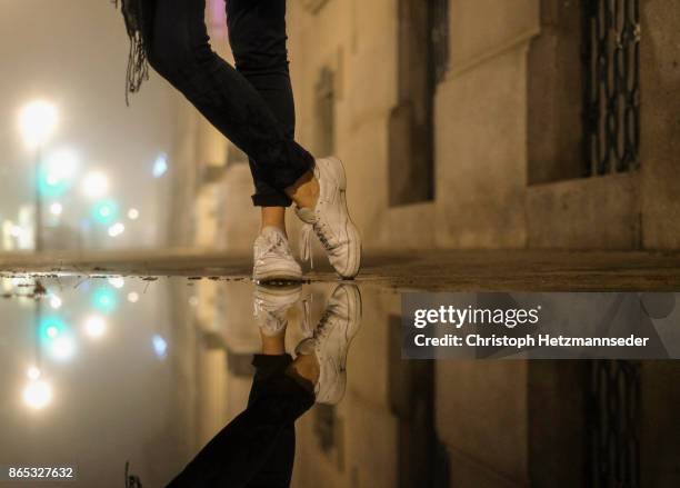 water puddle - puddle reflection stock pictures, royalty-free photos & images