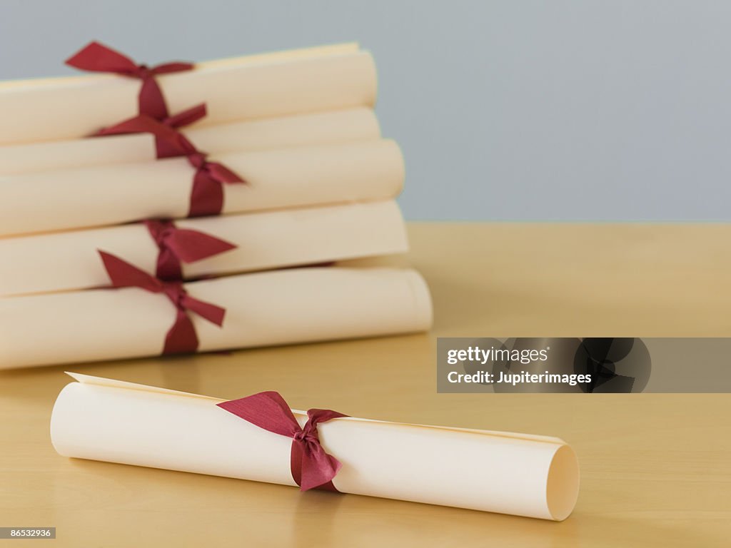 Stack of diplomas