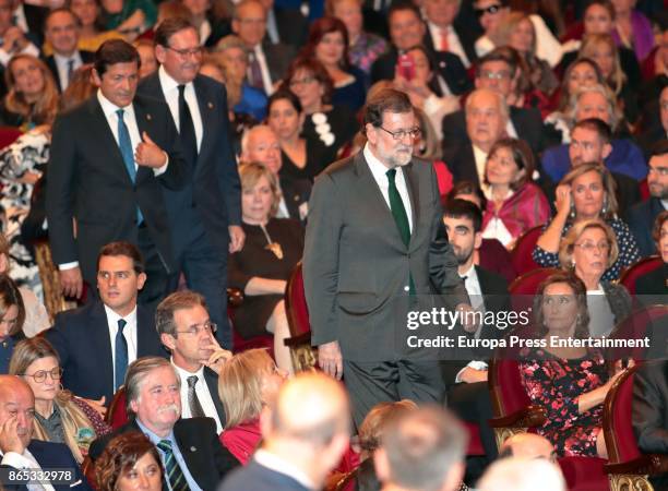 Mariano Rajoy, Prime Minister of Spain attends the Princesa de Asturias Awards 2017 ceremony at the Campoamor Theater on October 20, 2017 in Oviedo,...