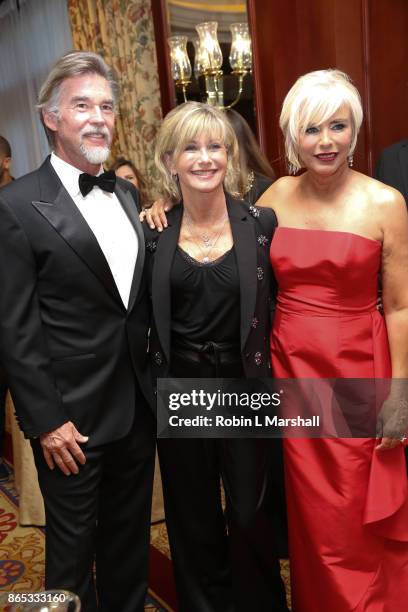 John Easterling, Olivia Newton-John and Nancy Alspaugh Jackson attend the 12th Annual Denim, Diamonds And Stars at Four Seasons Hotel Westlake...