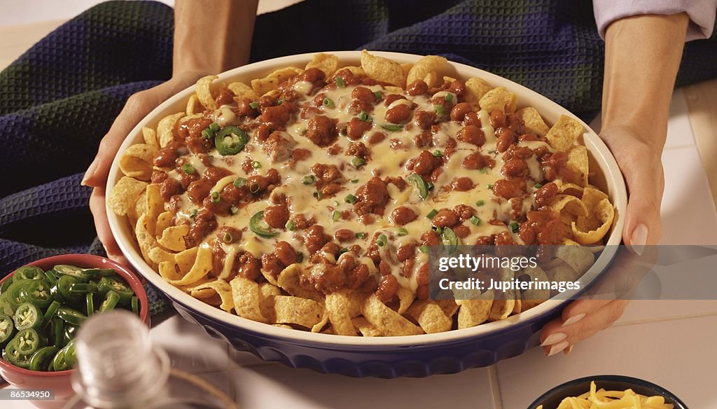 Chili corn chip casserole