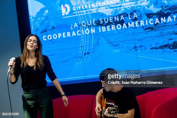 Bebe performs during 'Diferentemente Iguales' presentation at Secretaria General Iberoamericana on October 23, 2017 in Madrid, Spain.