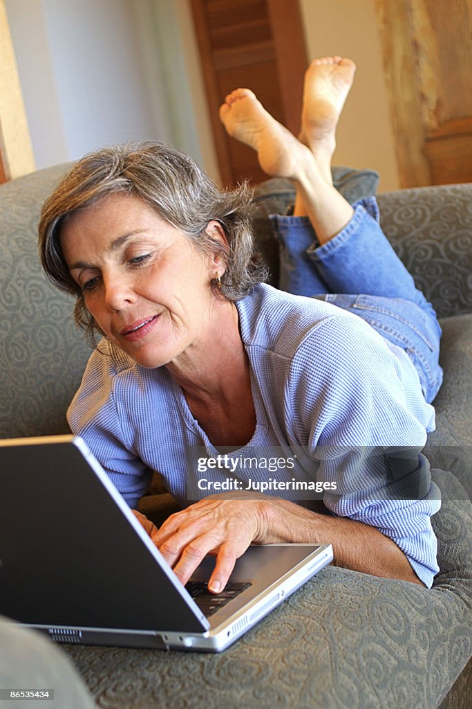 Woman using laptop