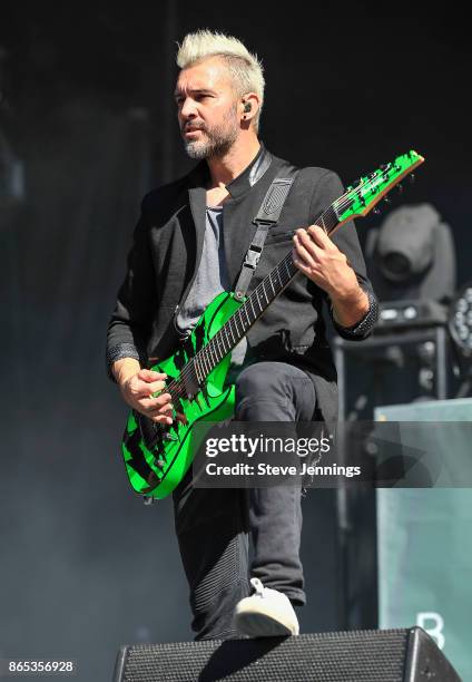 Henry Flury of Butcher Babies performs on Day 2 of Monster Energy Aftershock Festival 2017 at Discovery Park on October 22, 2017 in Sacramento,...