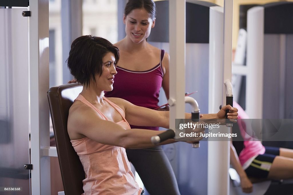 Women exercising in gym