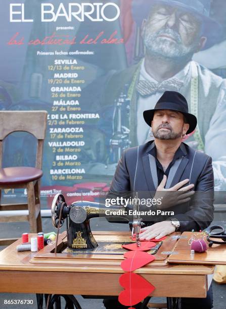 Jose Luis Figuereo Franco AKA El Barrio presents 'Las Costuras del Alma' CD at Palacio de los Duques hotel on October 23, 2017 in Madrid, Spain.