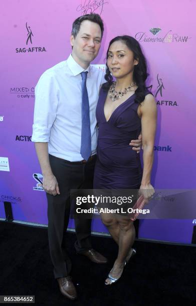 Stunt Woman Ming Qiu with husband at the 10th Annual Action Icon Awards held at Sheraton Universal on October 22, 2017 in Universal City, California.