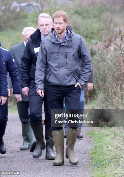 Prince Harry during a visit to Myplace at Brockholes Nature Reserve, a project which aims to empower young people by encouraging them to take action...