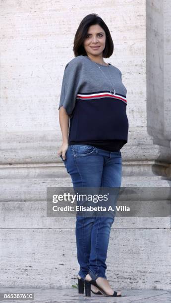 Claudia Potenza attends 'Non C'e' Campo' photocall on October 23, 2017 in Rome, Italy.