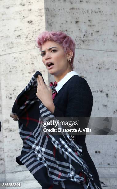 Singer Elodie Di Patrizi attends 'Non C'e' Campo' photocall on October 23, 2017 in Rome, Italy.
